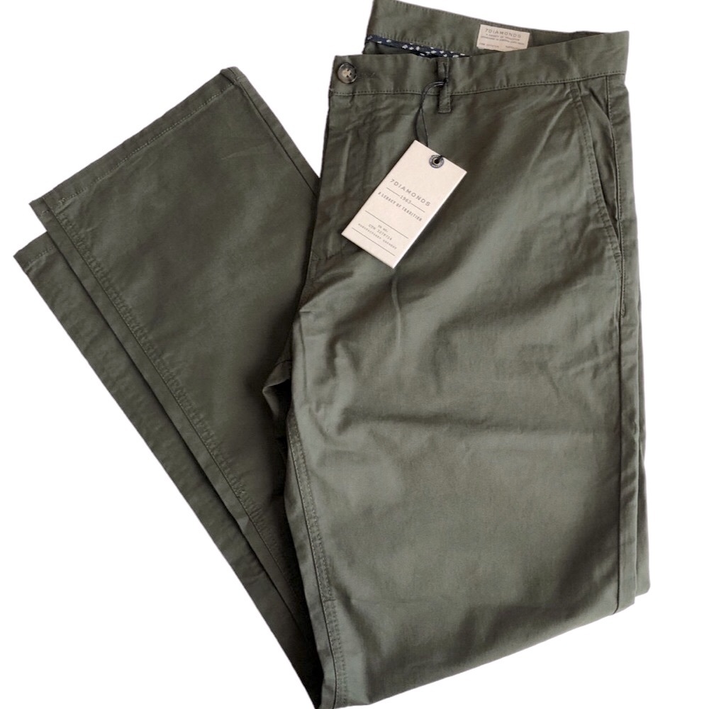 7 Diamonds Journey Olive Straight Leg  Chinos 36 x 32 - Picture 16 of 16